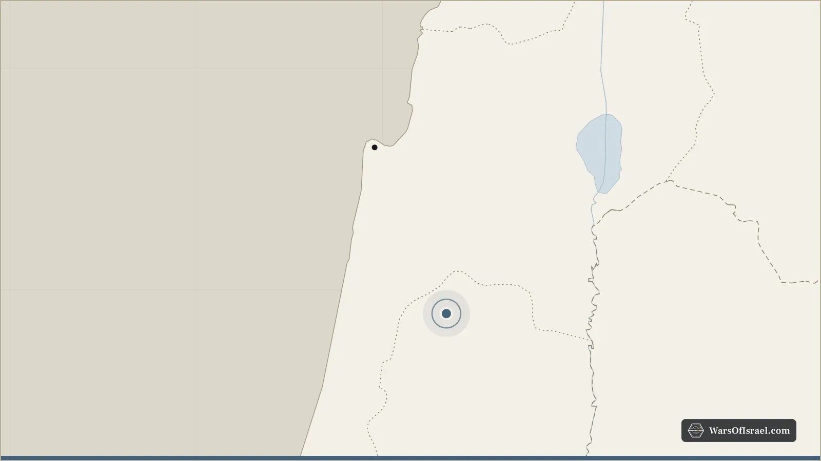מפה של האזור שבה מסומן המיקום של יעבד, חיפה