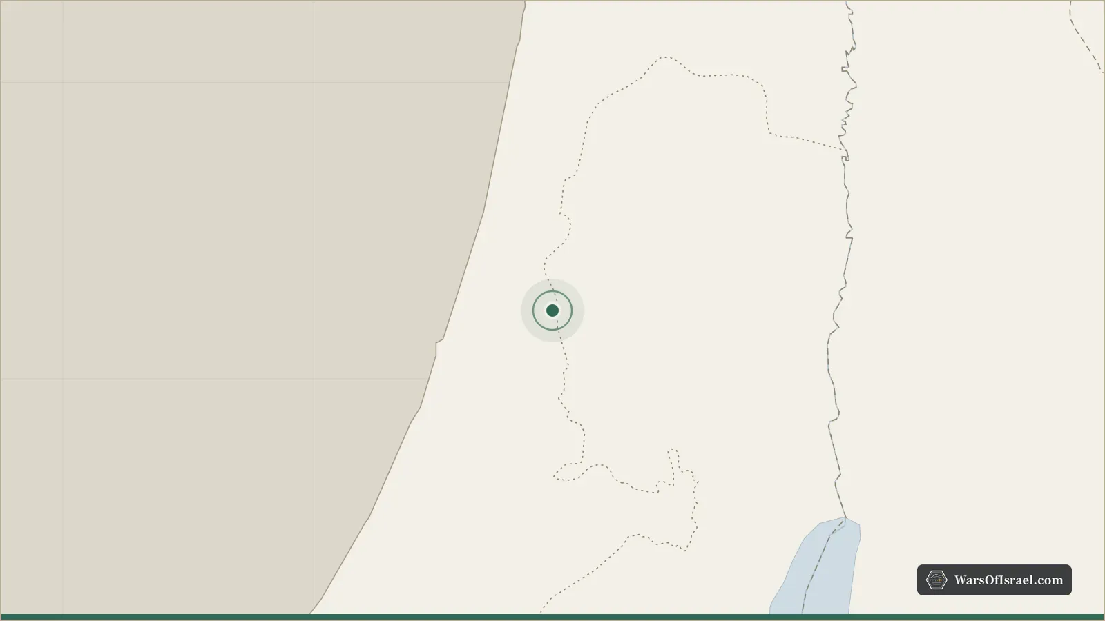 מפה של האזור שבה מסומן המיקום של כפר קאסם