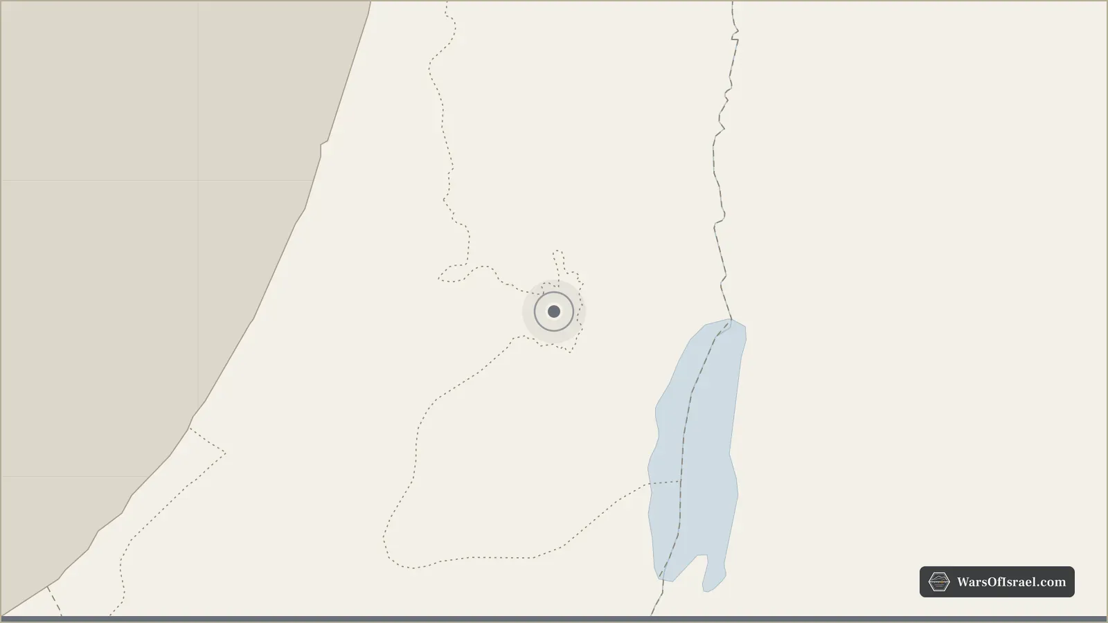 מפה של האזור שבה מסומן המיקום של ירושלים